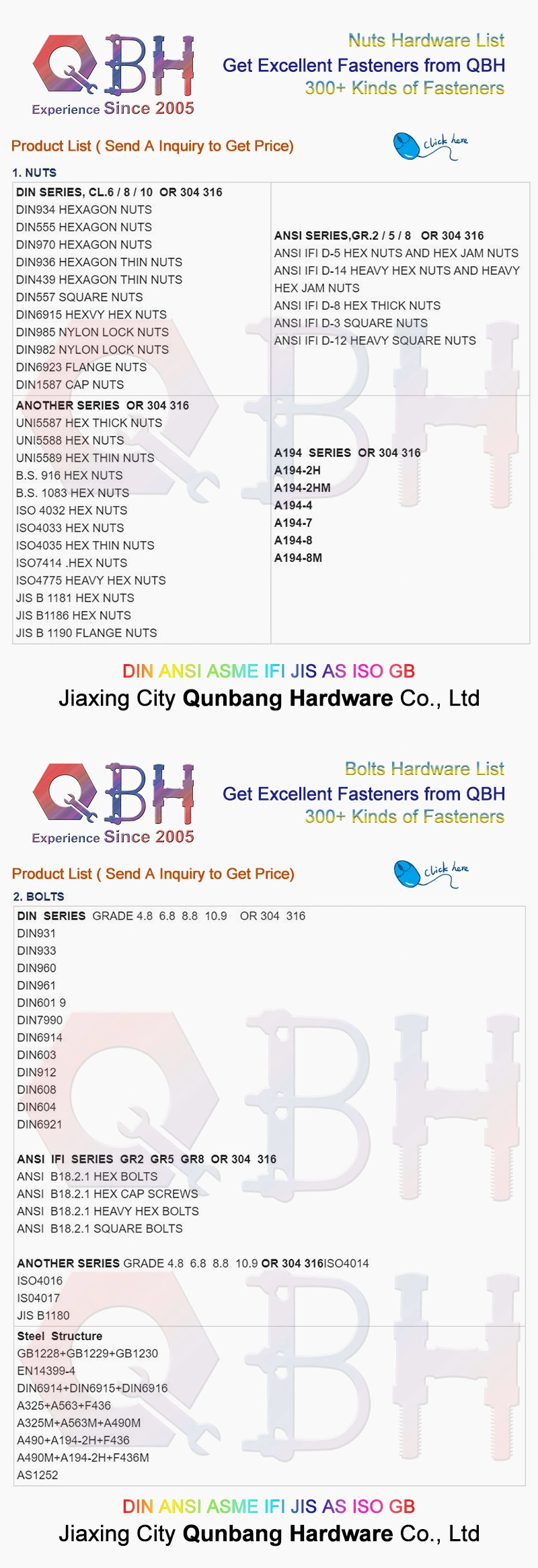 Qbh Customized Double Female Thread Round Head Cylindrical Cylindric Columnar Barrel Sleeve Anchor/Wedge Anchor/All Thread Rod Coupling Insert Nut Connector