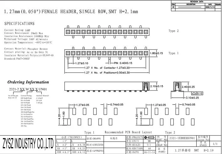 2.0 2.54mm Pitch Single Double Row 90 180 Degree PCB Female Pin Header Connector 8.4mm Height Female Header Connector