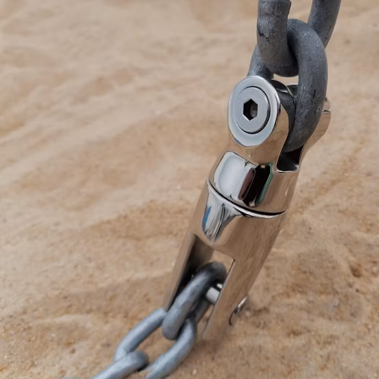 Conector de corrente de âncora giratória dupla de aço inoxidável 316 para âncora de barco